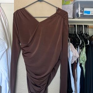 Brown Silky Body Suit